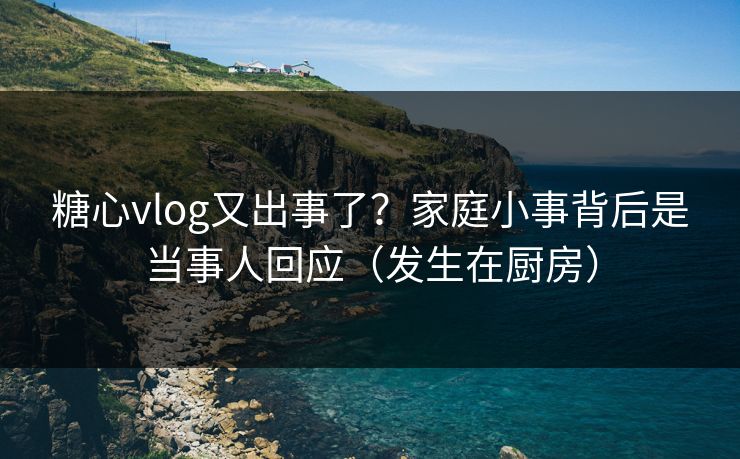 糖心vlog又出事了？家庭小事背后是当事人回应（发生在厨房）